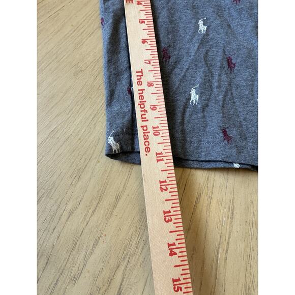 Polo Ralph Lauren Mens Med 100% Cotton Gray Sleep Shorts AOP Pony Logo MSRP $50 - Picture 6 of 11
